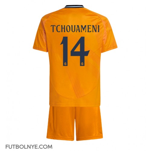 Camiseta Real Madrid Aurelien Tchouameni #14 Visitante Equipación para niños 2024-25 manga corta (+ pantalones cortos)